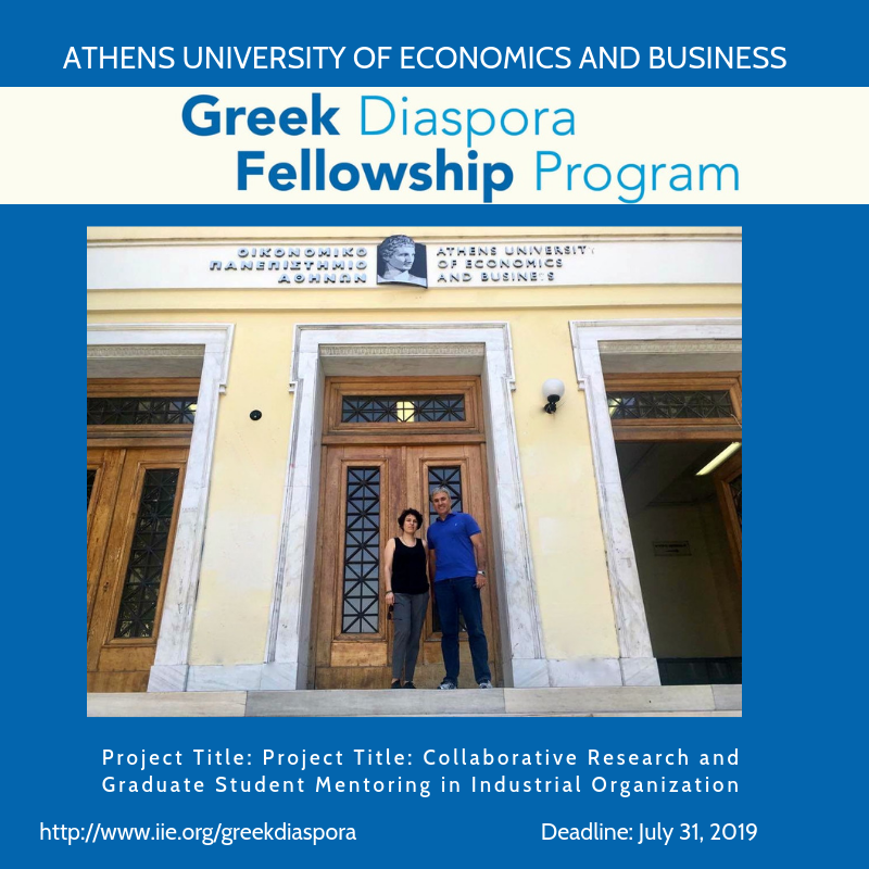 Visiting the Athens University of Economics and Business in the summer of 2017, funded by the Greek Diaspora Fellowship Program, Stavros Niarchos Foundation. With my co-author Prof. Chrysovalantou Milliou.